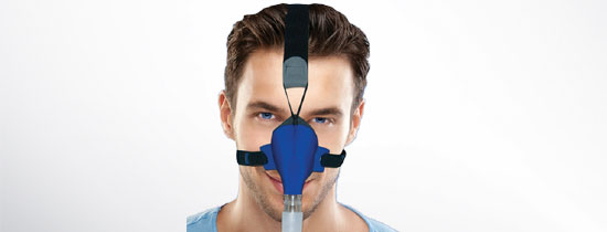 Man wearing cloth CPAP Mask